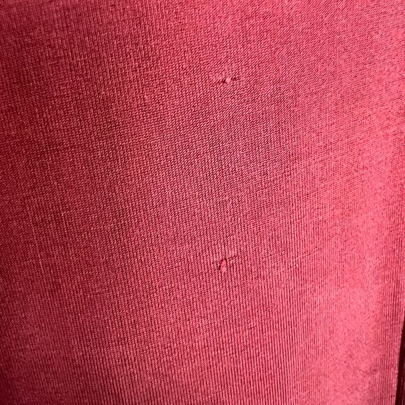 Anthropologie Eri + Ali Medium Burgundy Cupro V-Neck Maxi Short Sleeve Dress - Picture 7 of 7